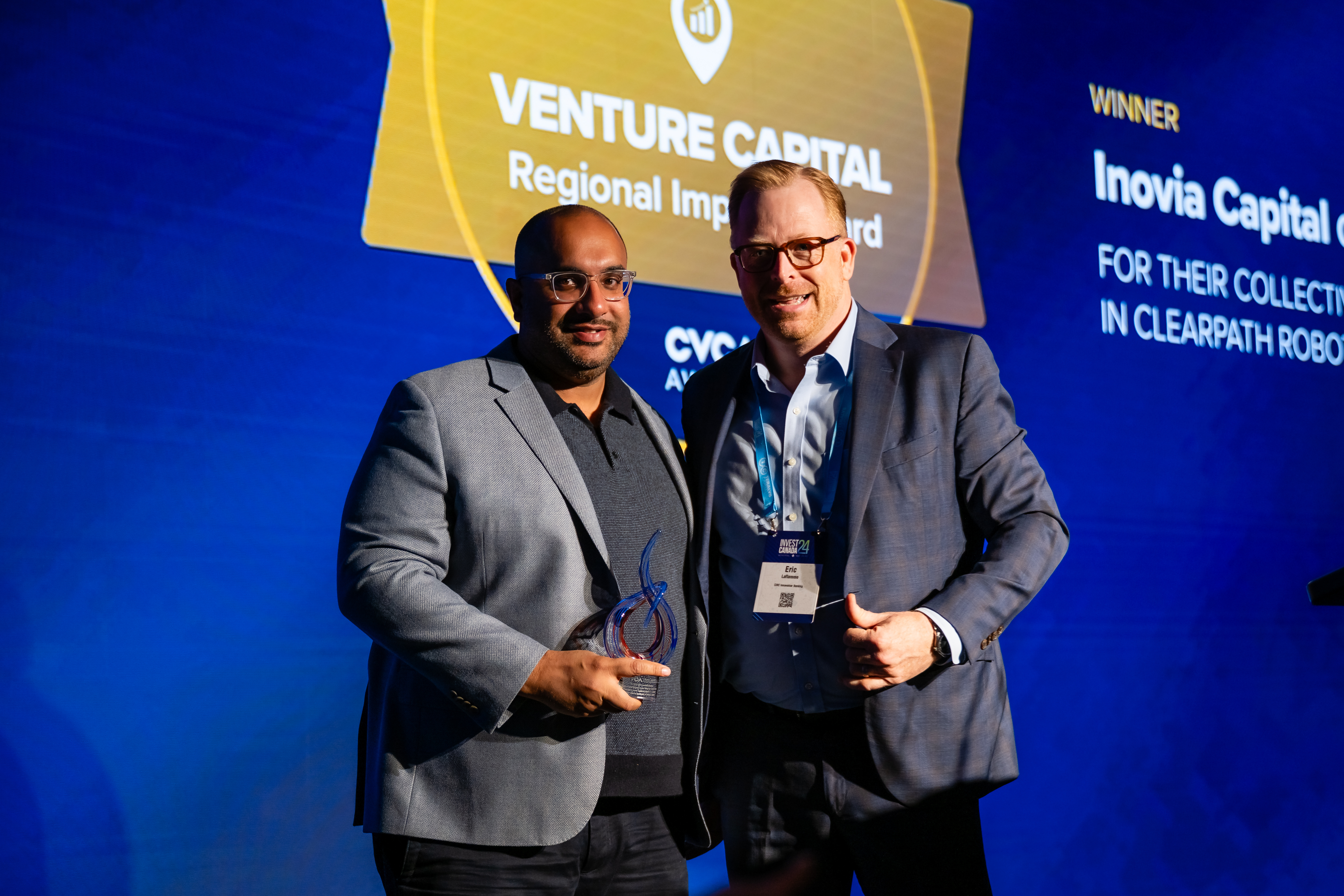 Inovia Capital, on Behalf of a Syndicate, Wins VC Regional Impact Award, Central Canada, for Clearpath Robotics